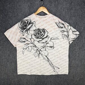 Vintage Harley-Davidson All Over Print Rose T-Shirt Mens XL Single Stitch